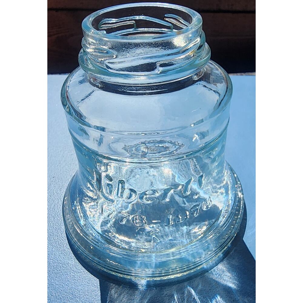 Vintage Liberty Cherries Liberty Bell Bicentennial 1776-1976 Clear Jar